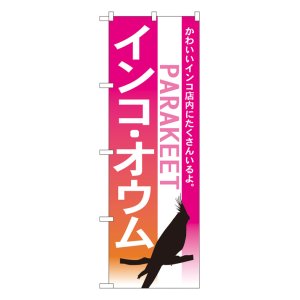 画像: のぼり旗　インコ・オウム